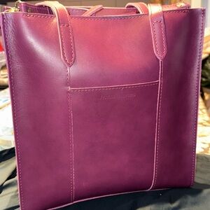 BRAND NEW Portland Leather Goods - Large Lola Crossbody Tote Zippered - Lollipop